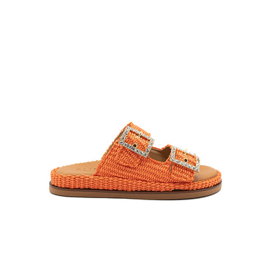 Greta - Orange | Sandali in Rafia