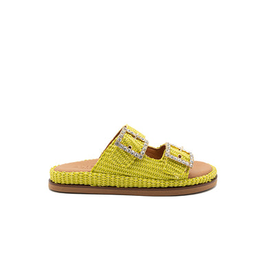 Greta - Lime | Sandali in Rafia