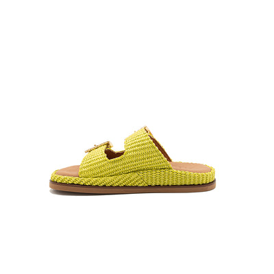 Greta - Lime | Sandali in Rafia