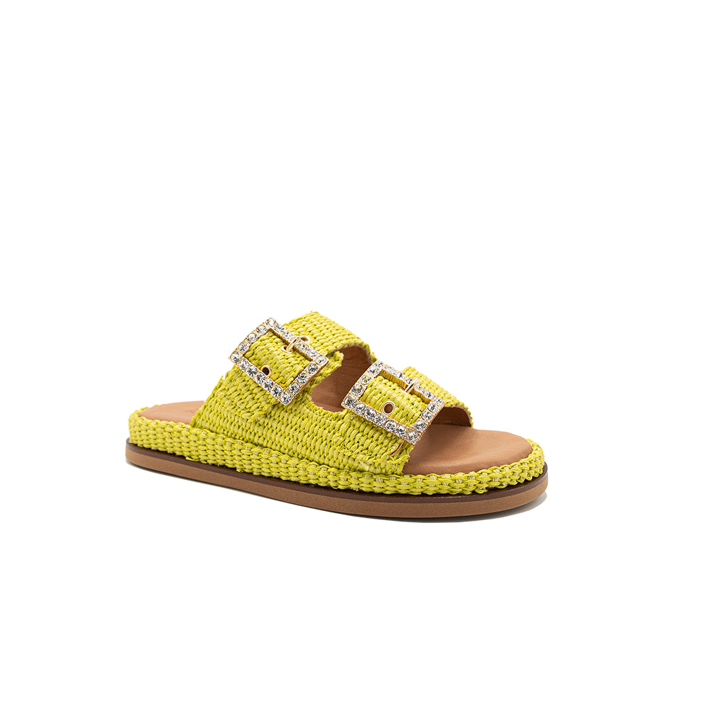 Greta - Lime | Sandali in Rafia