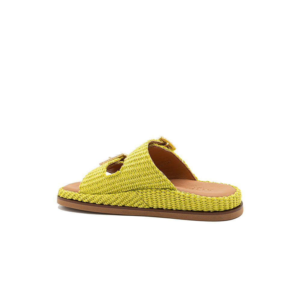 Greta - Lime | Sandali in Rafia