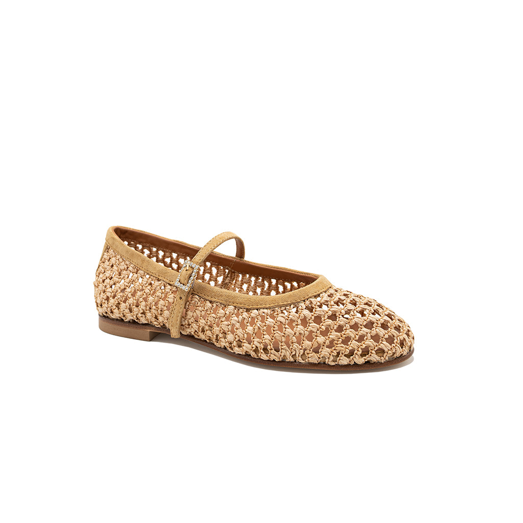 Jane - Beige | Ballerines en raphia