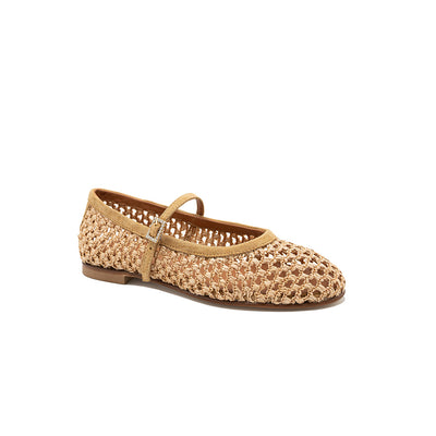 Jane - Beige | Ballerines en raphia