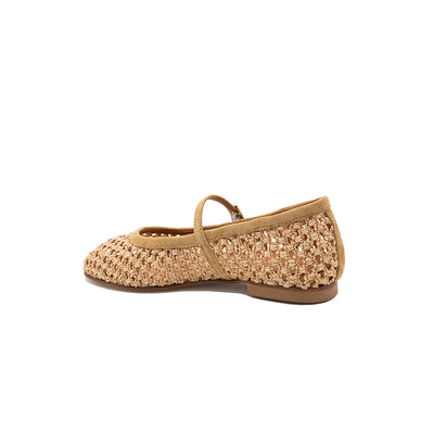 Jane - Beige | Ballerines en raphia
