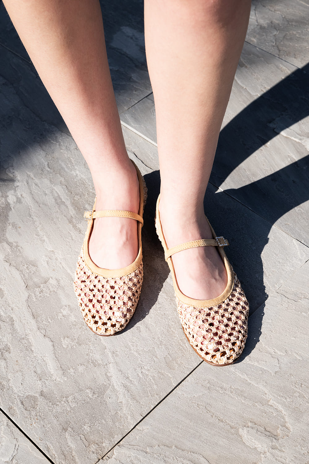 Jane - Beige | Ballerines en raphia