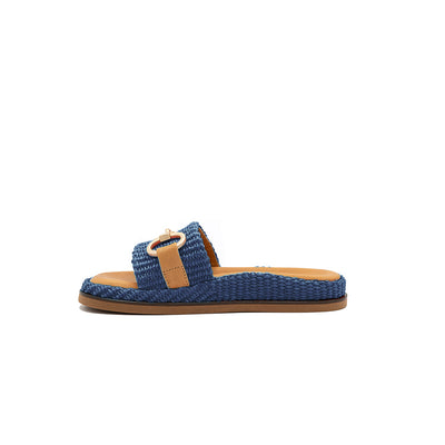 Ester - Navy | Sandalias en Rafia