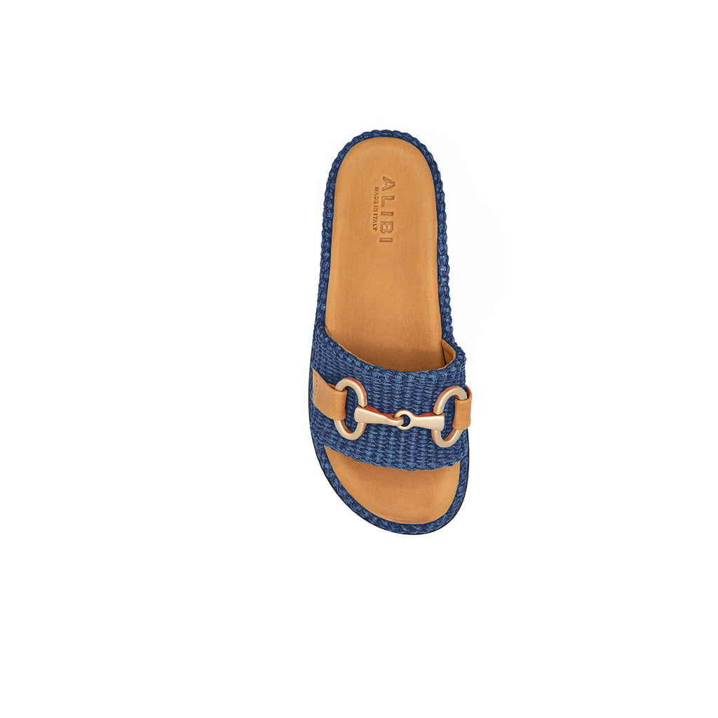 Ester - Navy | Sandalias en Rafia