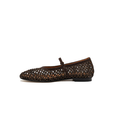 Jane-Brown | Ballerines en raphia