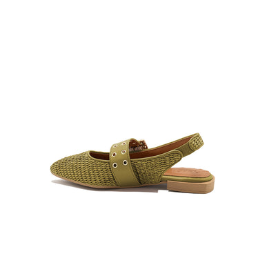Olga - Olive | Ballerine in Rafia
