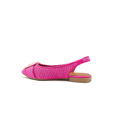 Gilda - Fuchsia | Ballerines en raphia