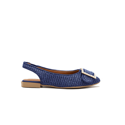 Guild - Navy | Raffia ballet flats