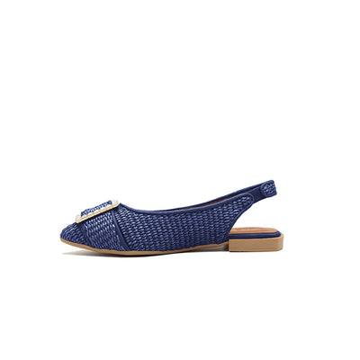 Guild - Navy | Raffia ballet flats