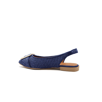 Guild - Navy | Raffia ballet flats
