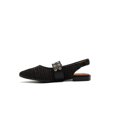 Olga - Black | Ballerine in Rafia