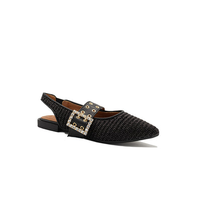 Olga - Black | Ballerine in Rafia
