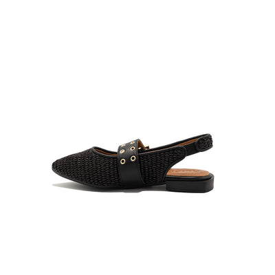 Olga - Black | Ballerine in Rafia