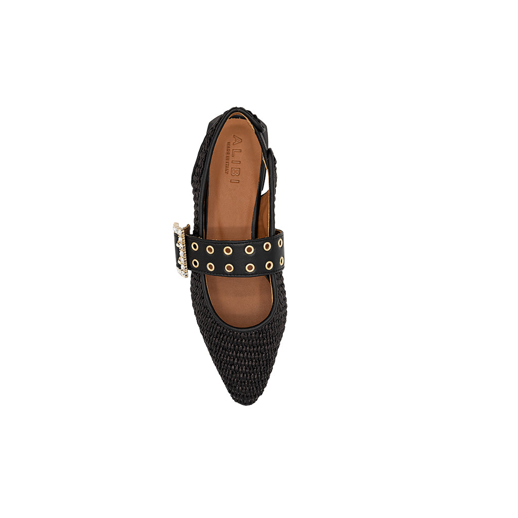 Olga - Black | Ballerine in Rafia
