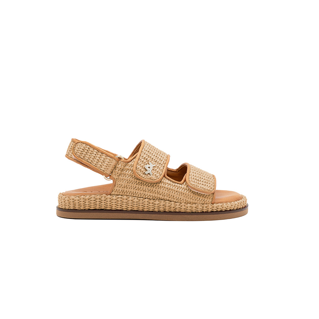 Flora - Beige | Raffia Sandals