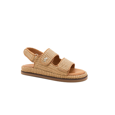 Flora - Beige | Raffia Sandals