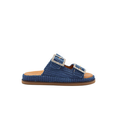 Greta - Marine | Sandales en raphia