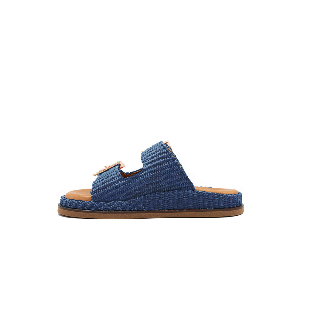 Greta - Marine | Sandales en raphia