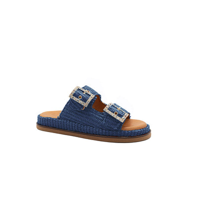 Greta - Marine | Sandales en raphia