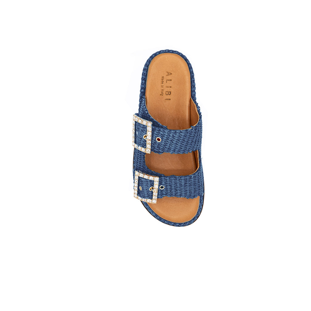 Greta - Marine | Sandales en raphia