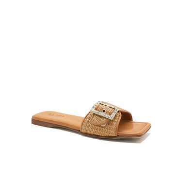 Mila-Beige | Chaussons en raphia