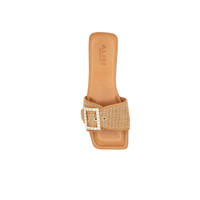 Mila-Beige | Chaussons en raphia