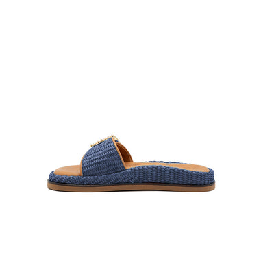 Nina - Navy | Sandalias en Rafia