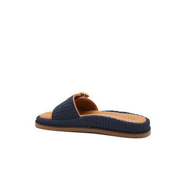Nina - Navy | Sandalias en Rafia