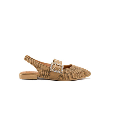 Olga - Beige | Ballerine in Rafia
