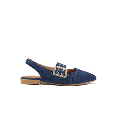 Olga - Navy | Ballerine in Rafia