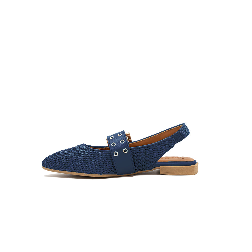 Olga - Navy | Ballerine in Rafia