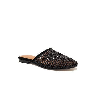 Audrey - Noir | Sabot en raphia