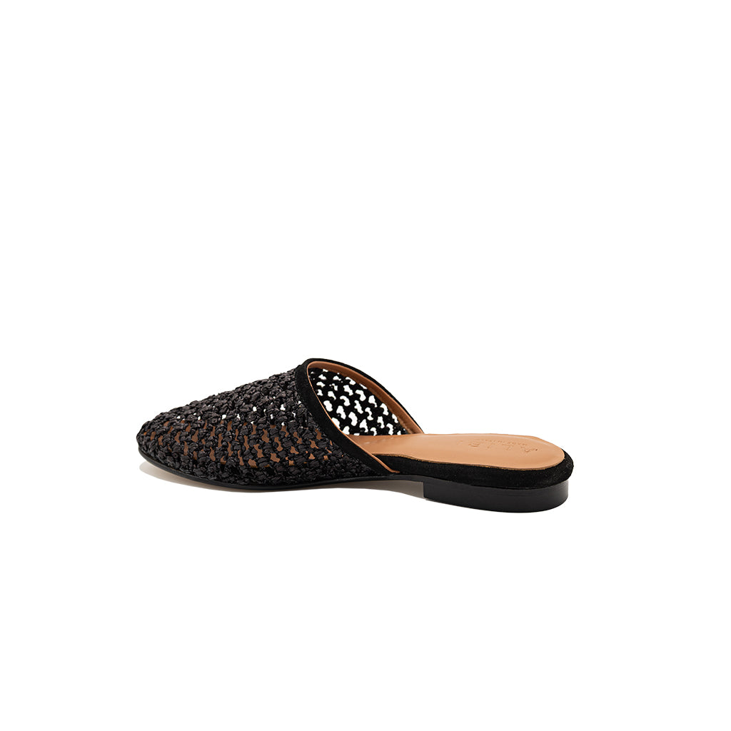 Audrey - Noir | Sabot en raphia