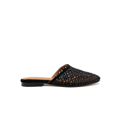 Audrey - Noir | Sabot en raphia
