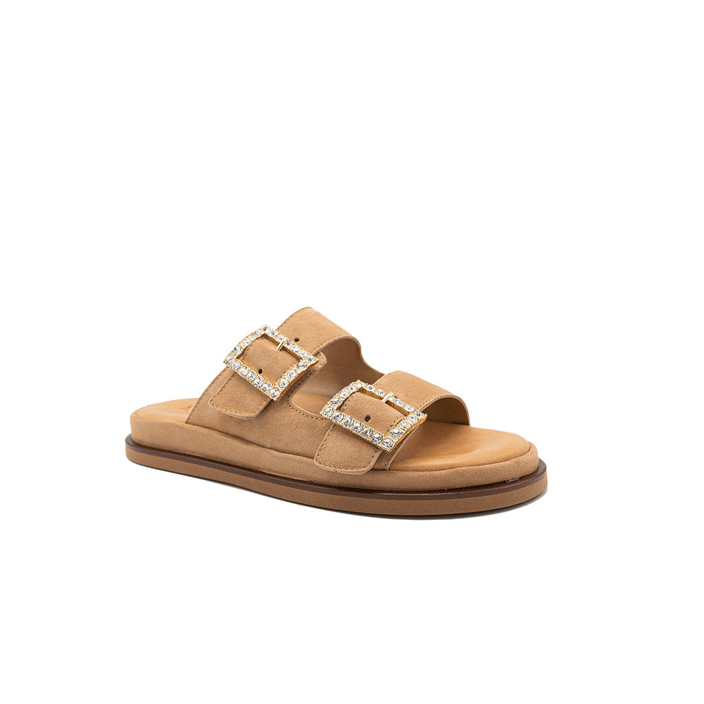 Greta - Camel | Sandalias de Gamuza