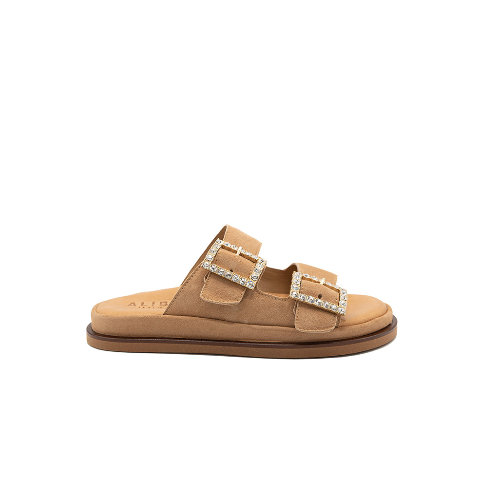 Greta - Camel | Sandalias de Gamuza