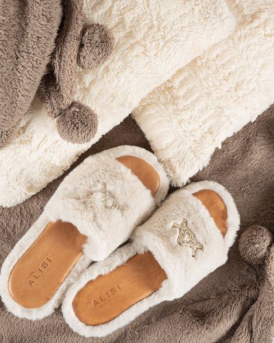 Anthea - Ivory | Sandali in Eco Fur