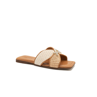 Didius - Pearl/Beige | Ciabattine in Rafia