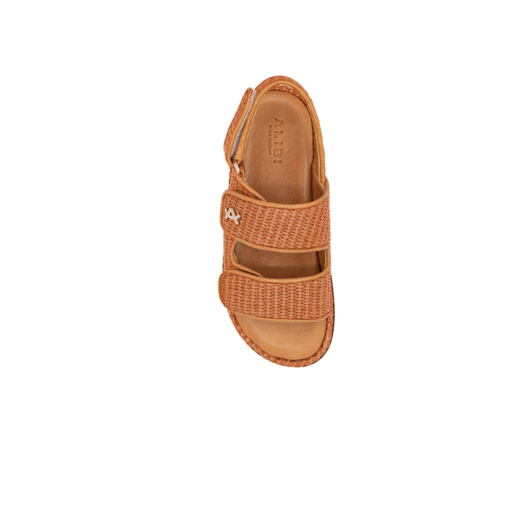Flora - Brick | Raffia Sandals