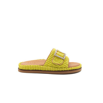 Frida - Lime | Sandalias de Rafia