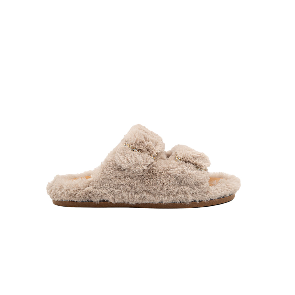 Greta - Greyge | Sandali in Eco Fur