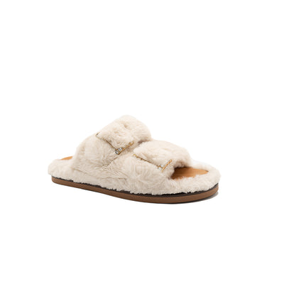 Greta - Ivory | Sandali in Eco Fur