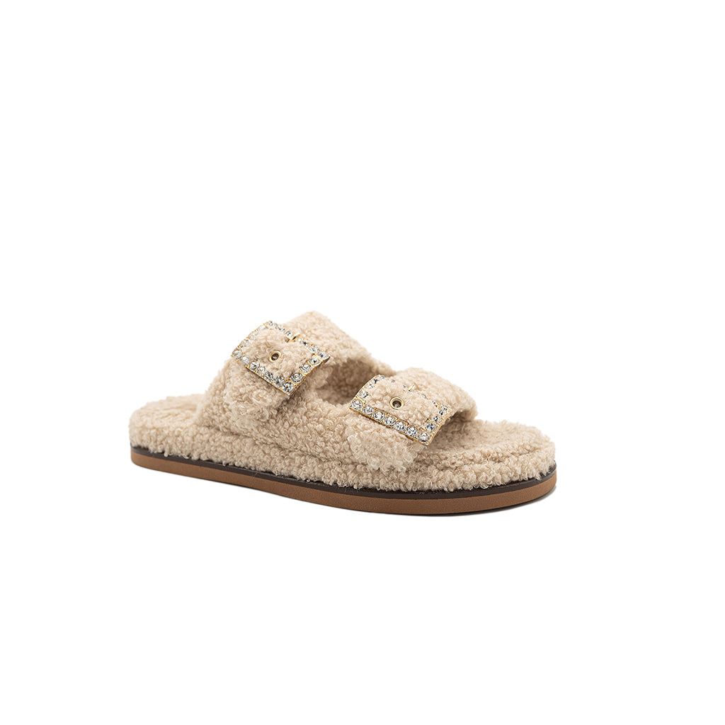 Greta - Ivory | Sandali in Teddy