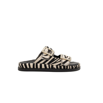Greta - Zebra | Sandalias en Piel de Becerro