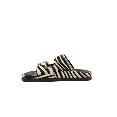 Greta - Zebra | Sandalias en Piel de Becerro