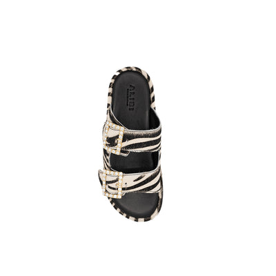Greta - Zebra | Sandalias en Piel de Becerro