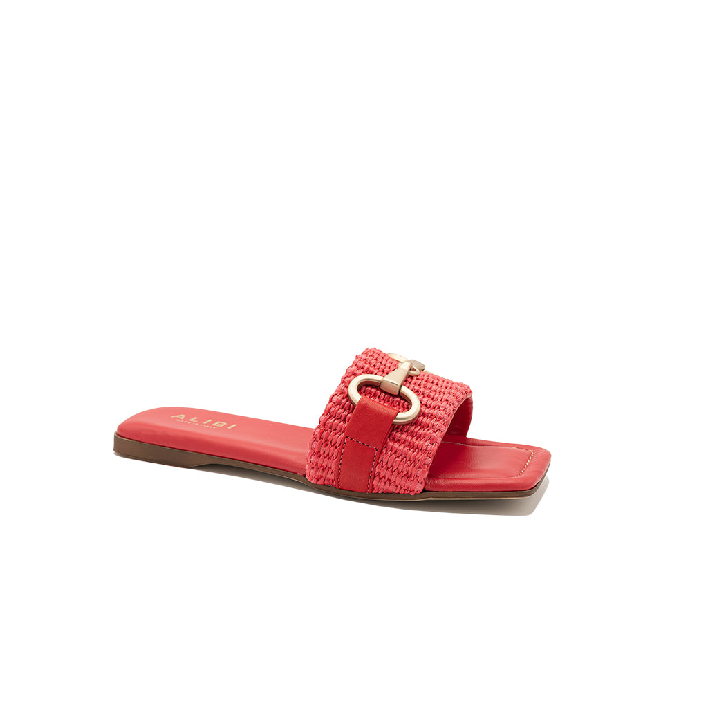 Lily - Coral | Sandalias en Rafia